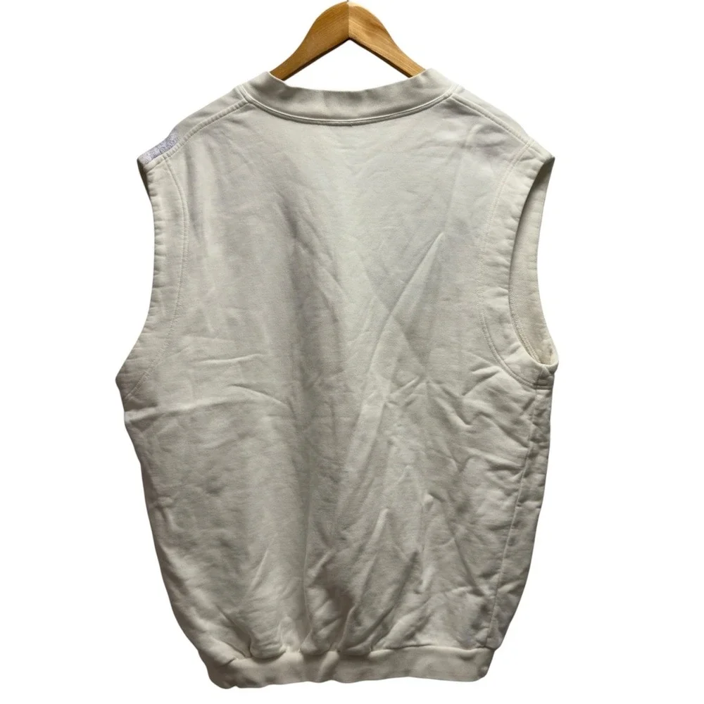 Vtg Adidas 80s Mens Size Large Stefan Edberg White V-Neck Sweatshirt Tennis Vest